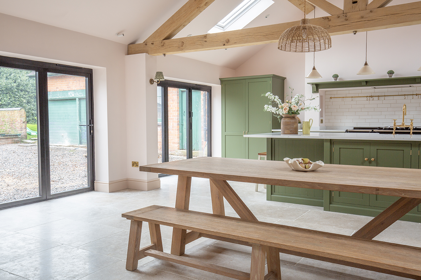 Dijon Tumbled Limestone Kitchen Dining Table