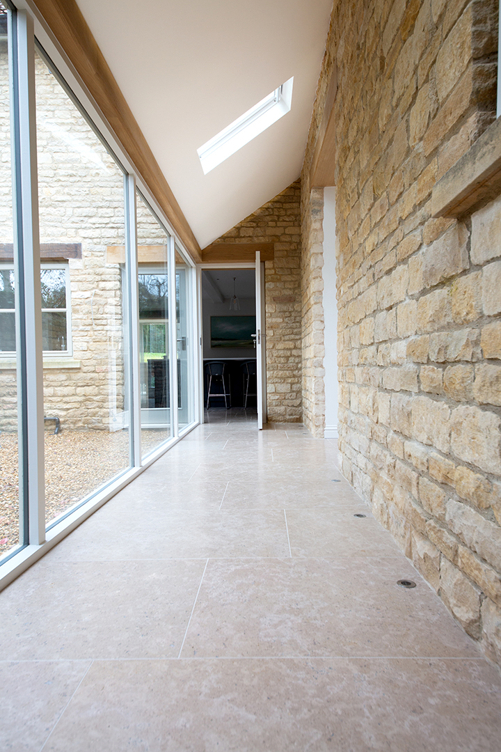 Dijon Brushed Limestone Floor Tiles Hallway