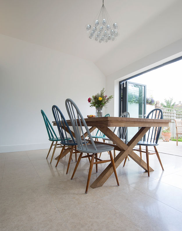 Dijon Honed Dining Room Floor Tiling